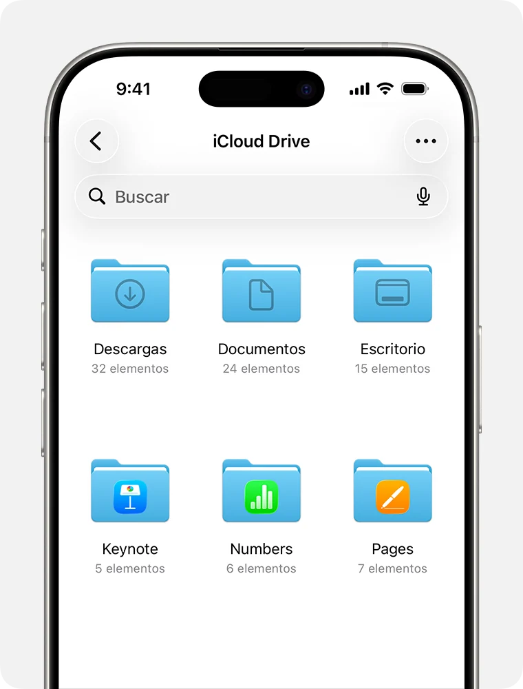 Demostración oficial de la app Archivos en iPhone con la carpeta Descargas de iCloud Drive, donde localizar un audio recibido antes de su escucha privada.